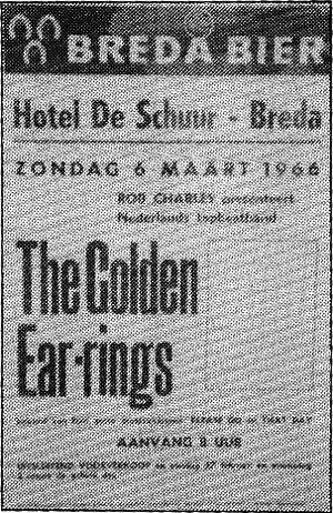 Golden Earrings show ad Breda - Hotel de Schuur March 06 1966